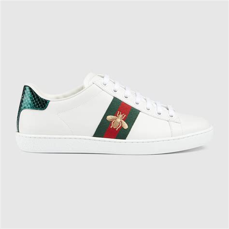 gucci ace bee white heel|Women's Ace sneaker with bee in White Leather .